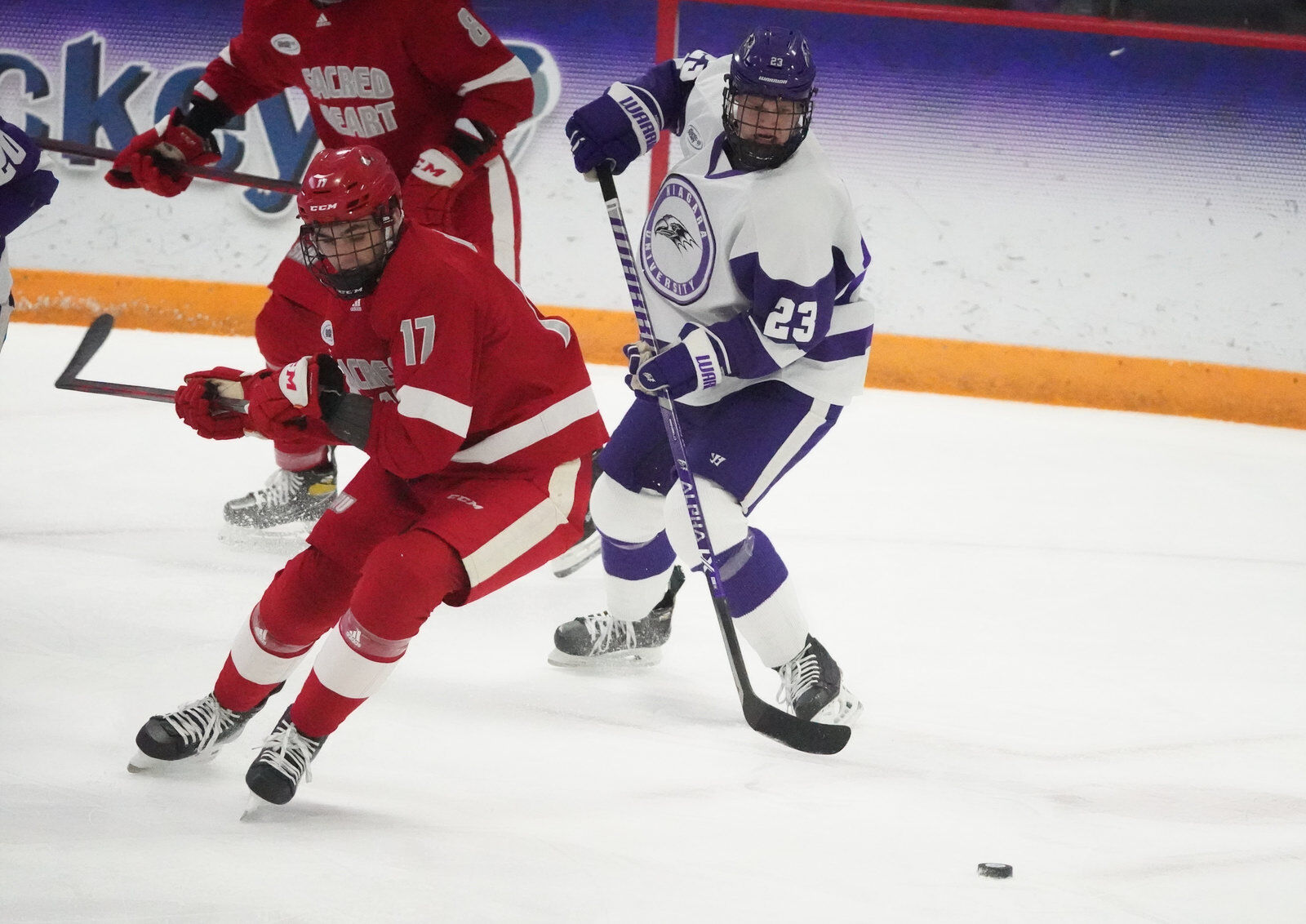 Niagara hockey faces Sacred Heart in an AHA game